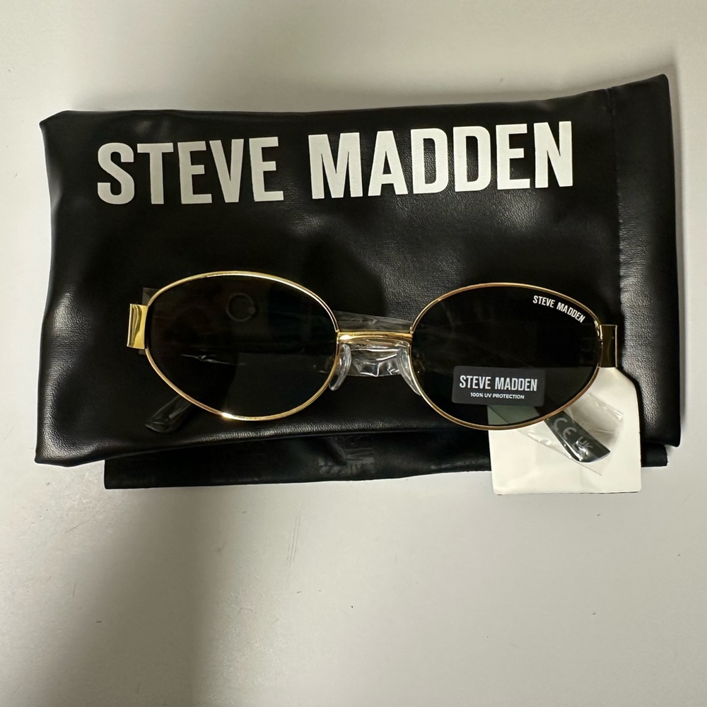 Steve Madden Gold Oval Sunglasses